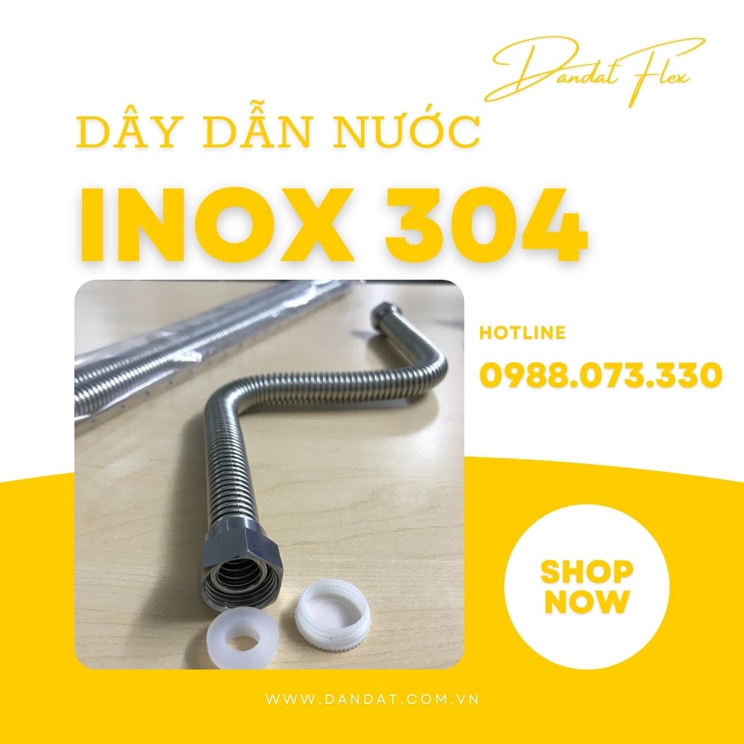 Dây Cấp Nước Inox 304, Dây Dẫn Nước Nóng Lạnh, Ống Dẫn Nước Mềm