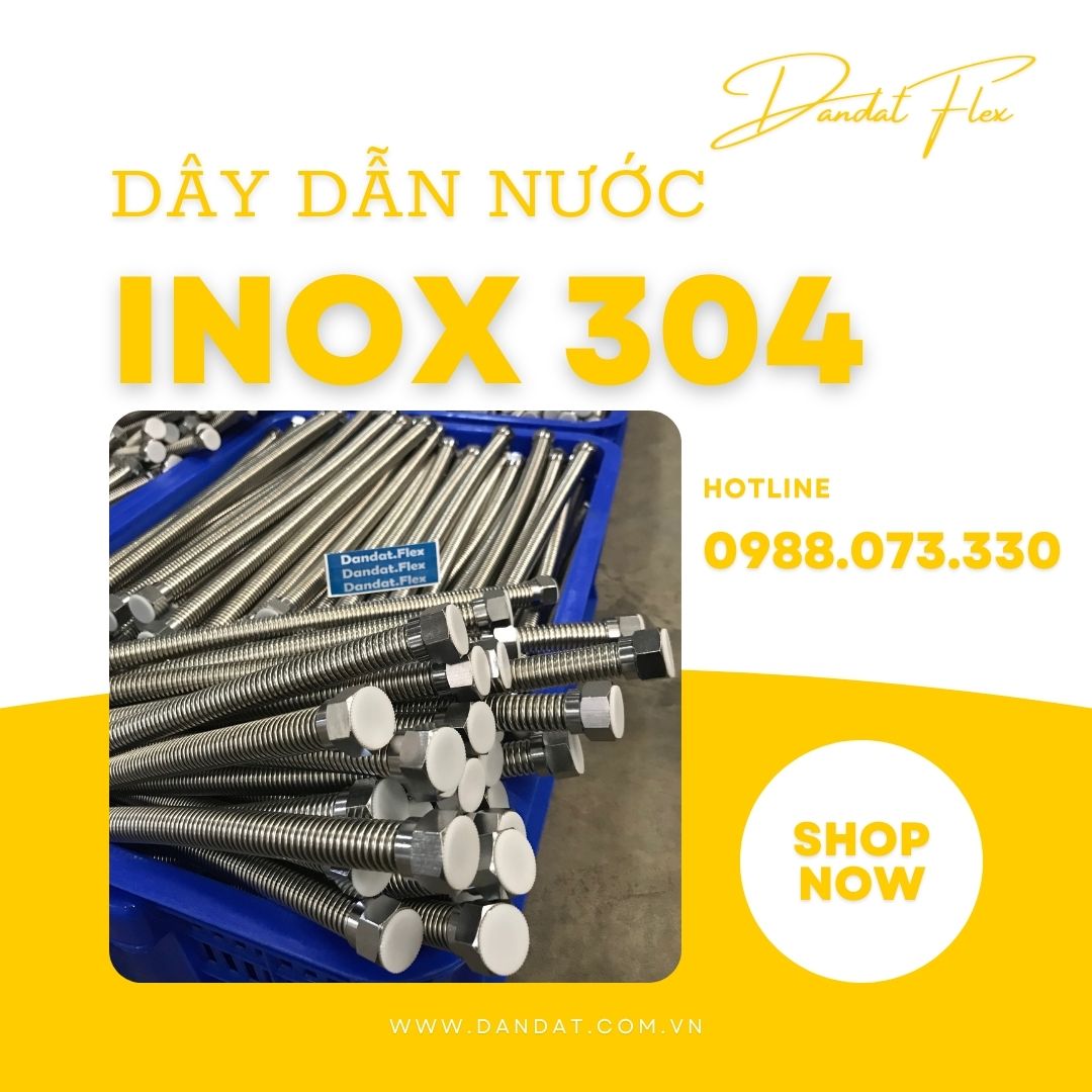 Dây Cấp Nước Inox 304, Dây Dẫn Nước Nóng Lạnh, Ống Dẫn Nước Mềm