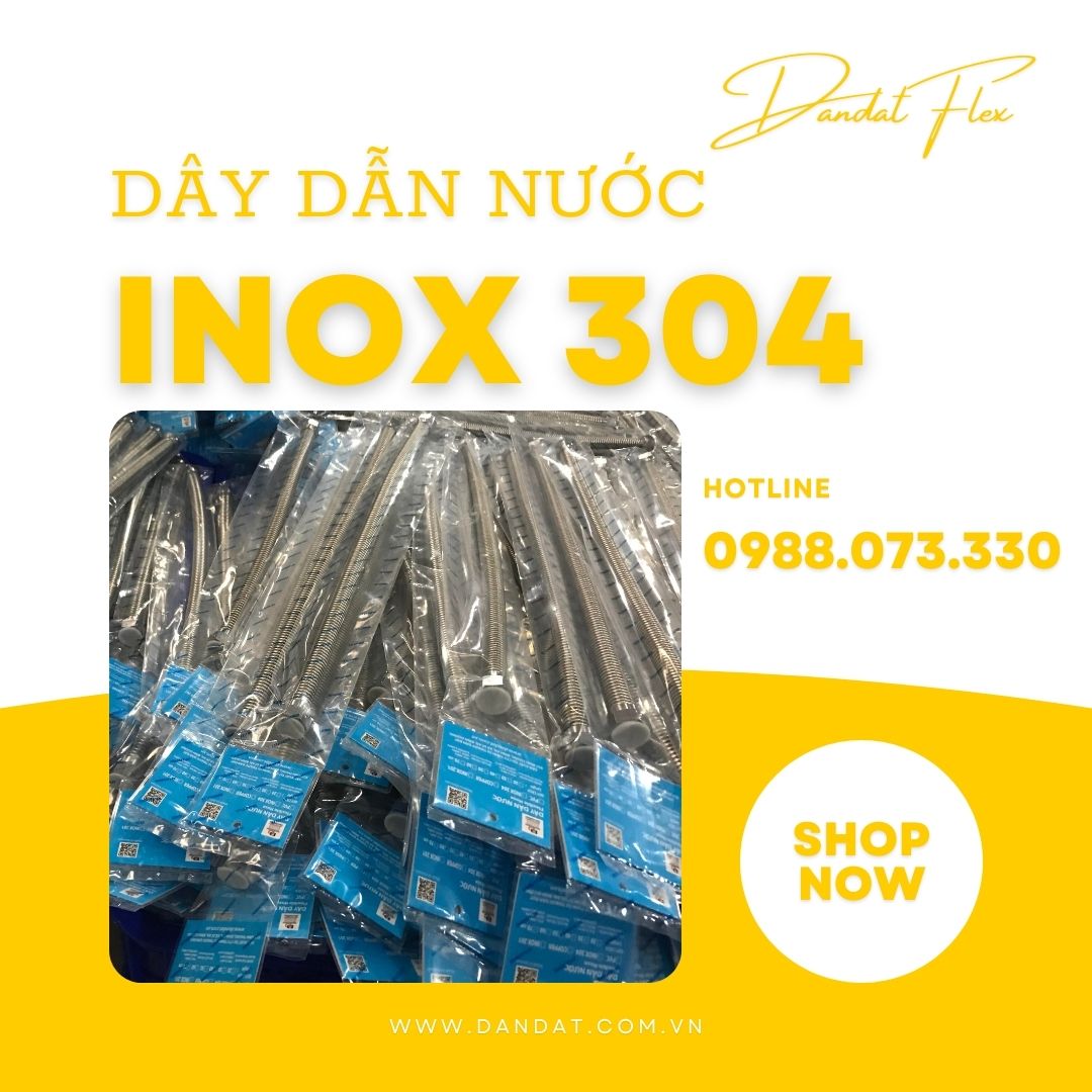 Dây Cấp Nước Inox 304, Dây Dẫn Nước Nóng Lạnh, Ống Dẫn Nước Mềm