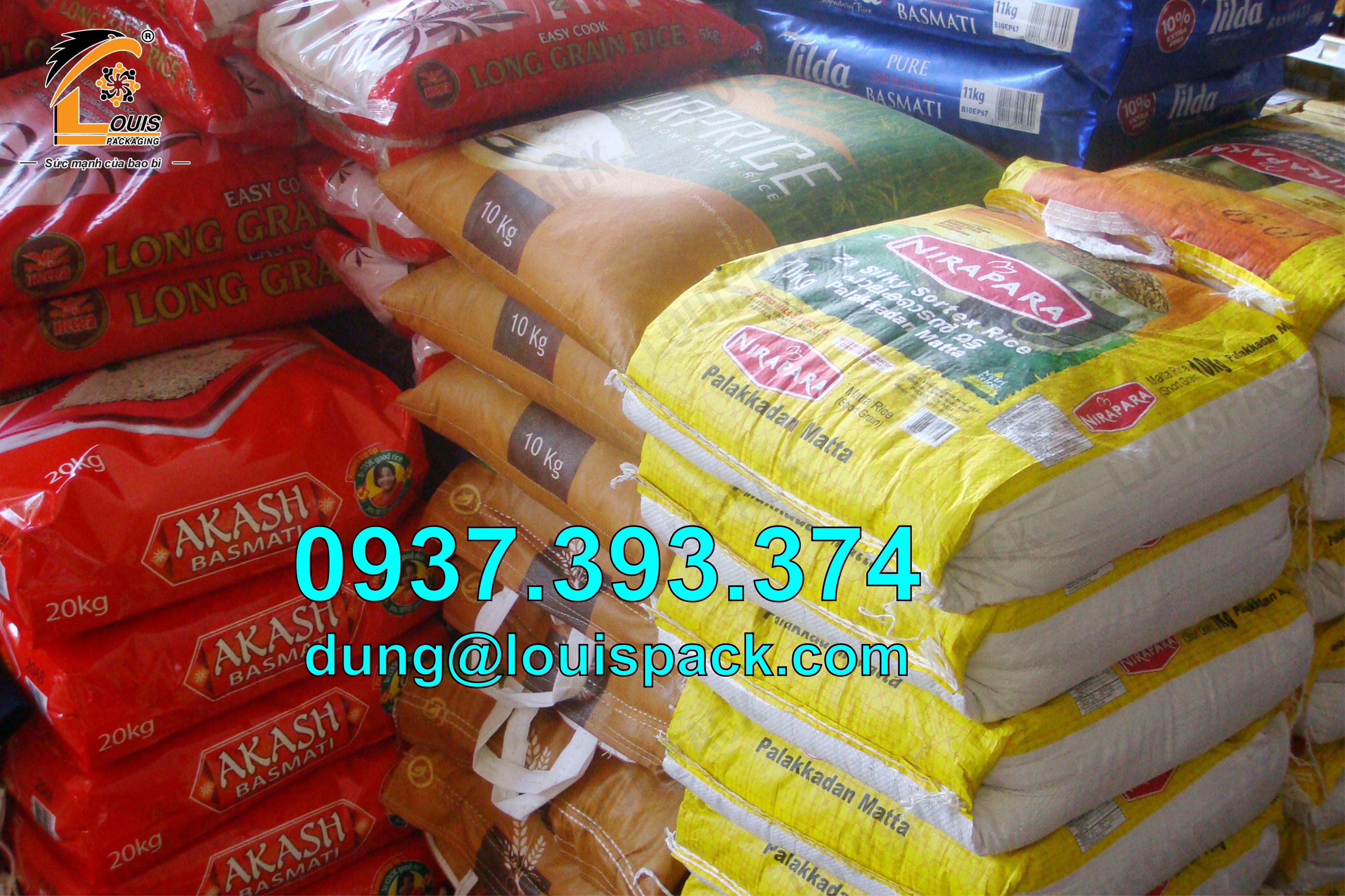 Bao PP đựng gạo 10kg, bao đựng gạo 50kg
