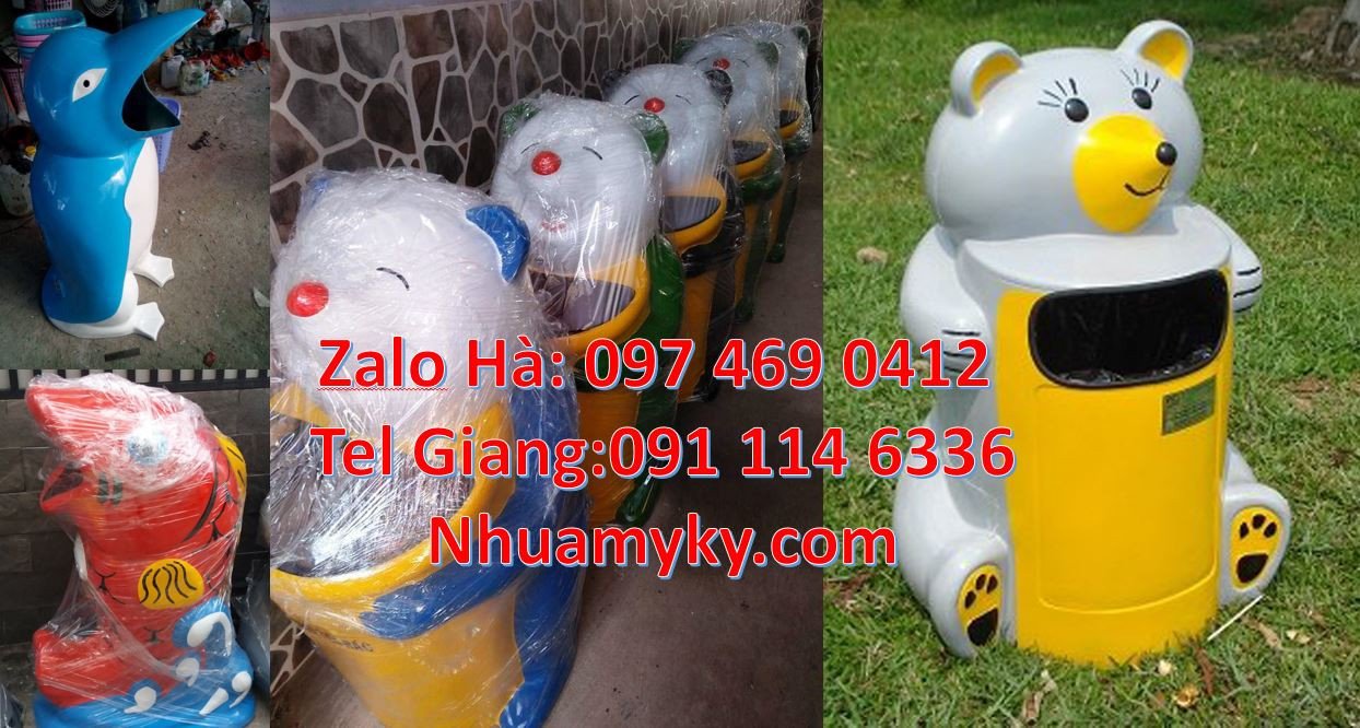 Bán thùng đựng rác hình con thú giá rẻ,thùng rác hình con cá chép đỏ