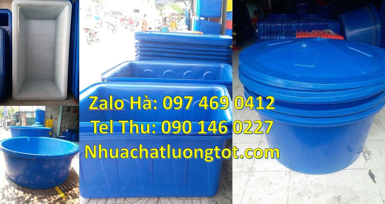 Bán sĩ lẻ thùng nhựa tròn 2000l,thùng nhựa hình chữ nhật 1200l màu xan