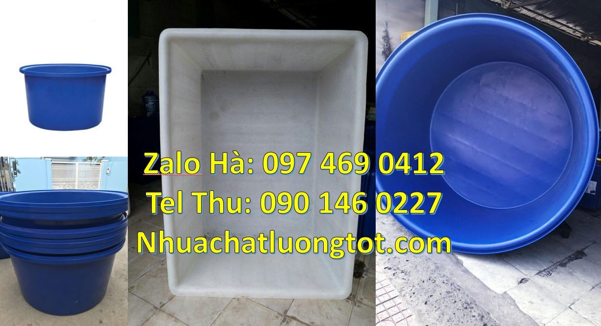 Bán sĩ lẻ thùng nhựa tròn 2000l,thùng nhựa hình chữ nhật 1200l màu xan