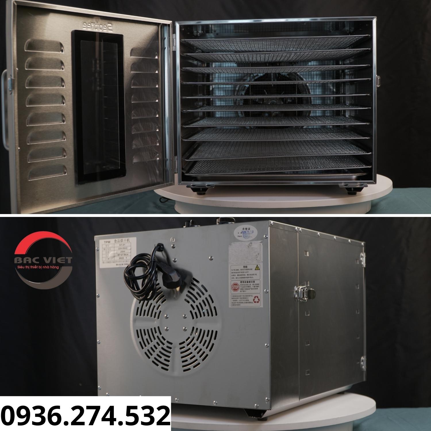 Tủ sấy đa năng 10 khay: sấy thực phẩm, hoa quả, rau củ, dược liệu...