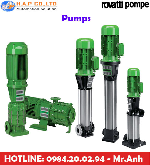 bơm trục đứng rovatti tại việt nam, bơm rovatti