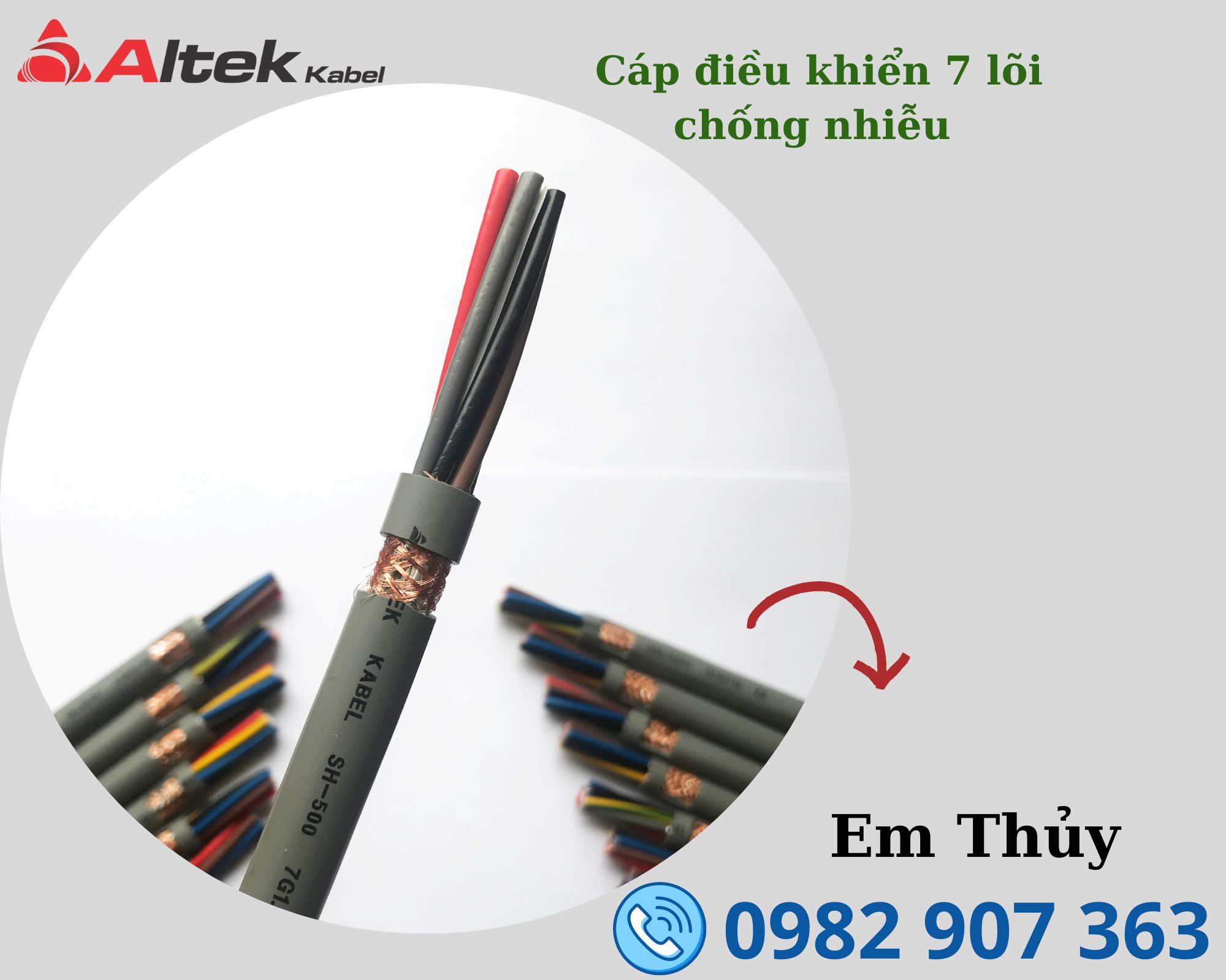 Cáp điều khiển 7 lõi sợi mềm tiêu chuẩn Đức