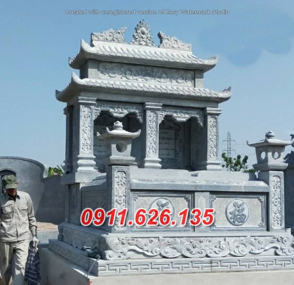 lắp đặt mẫu mộ đá đôi đẹp bán tại vinh long