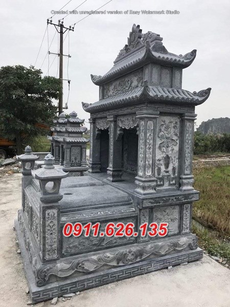 lắp đặt mẫu mộ đá đôi đẹp bán tại vinh long
