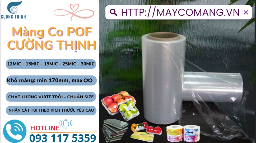 Màng co POF - sẵn kho nhiều kích thước thông dụng
