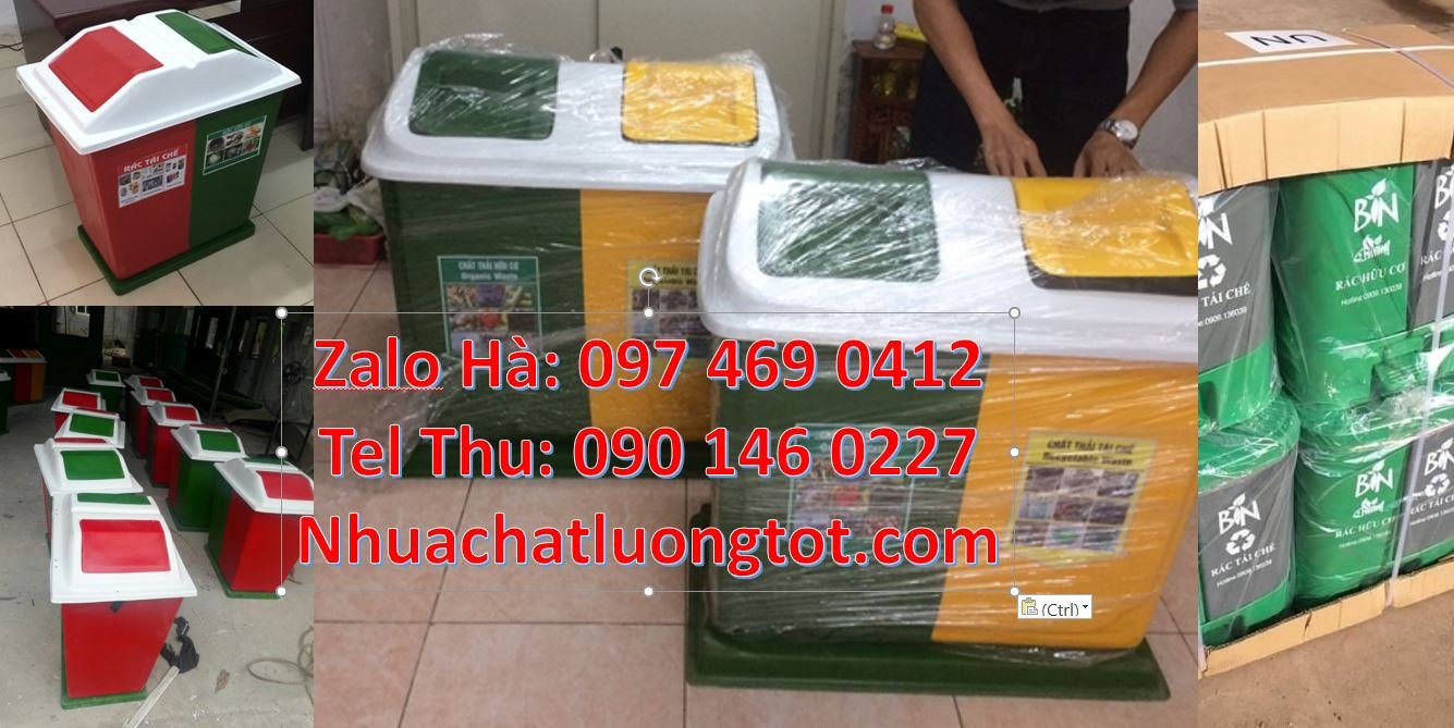 Bán thùng phân loại rác 2 ngăn có nắp đậy,thùng phân loại rác 3 ngăn 3