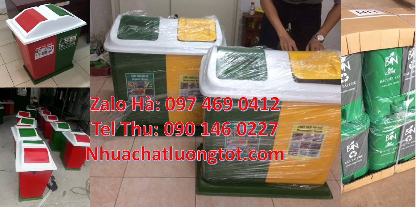Bán thùng phân loại rác 2 ngăn có nắp đậy,thùng phân loại rác 3 ngăn 3