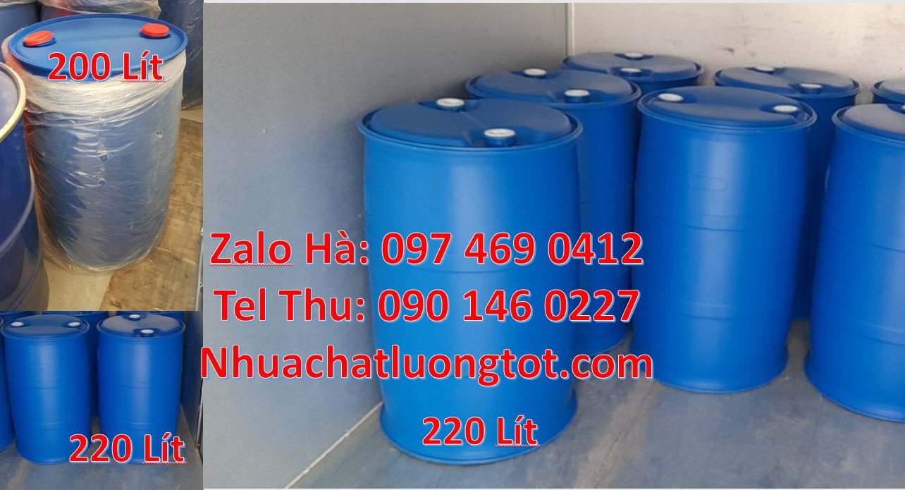 Bán thùng phuy nhựa 220l màu xanh nắp chiết rót,thùng phuy nhựa 200l n