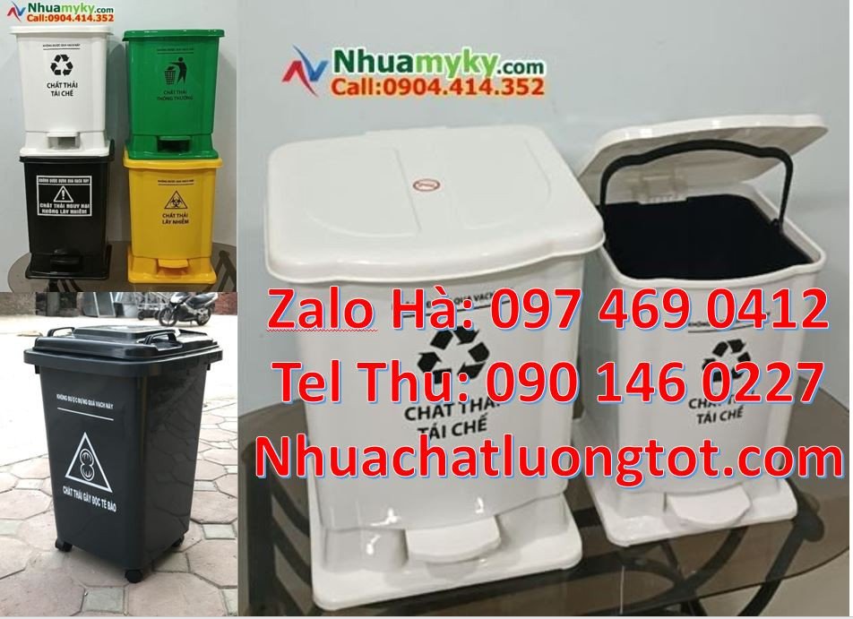 Bán thùng rác y tế 15l có đạp chân,thùng rác y tế 60l nắp đậy giá rẻ h