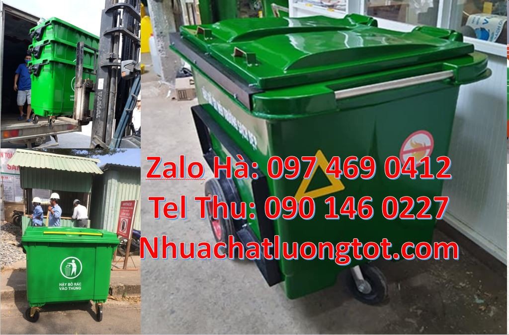 Bán xe thu gom rác cỡ  lớn 1000l có 3 bánh hơi,xe thu gom rác 660l 4 b