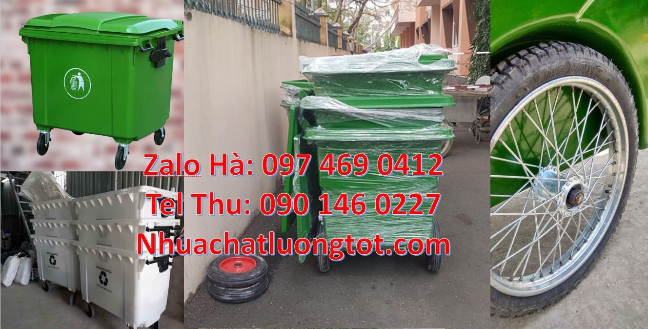 Bán xe thu gom rác cỡ  lớn 1000l có 3 bánh hơi,xe thu gom rác 660l 4 b