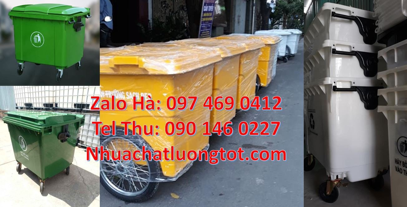 Bán xe thu gom rác cỡ  lớn 1000l có 3 bánh hơi,xe thu gom rác 660l 4 b