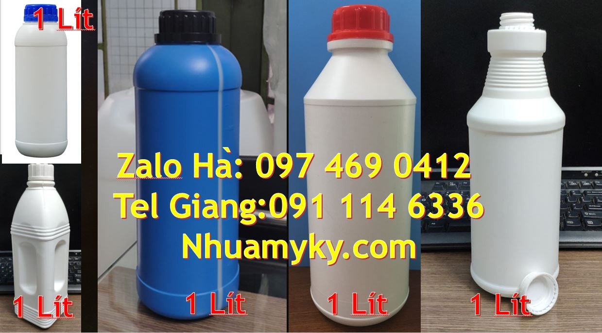 Bán chai nhựa hdpe 1l màu xanh,chai nhựa 0.5 lít đựng hóa chất giá rẻ