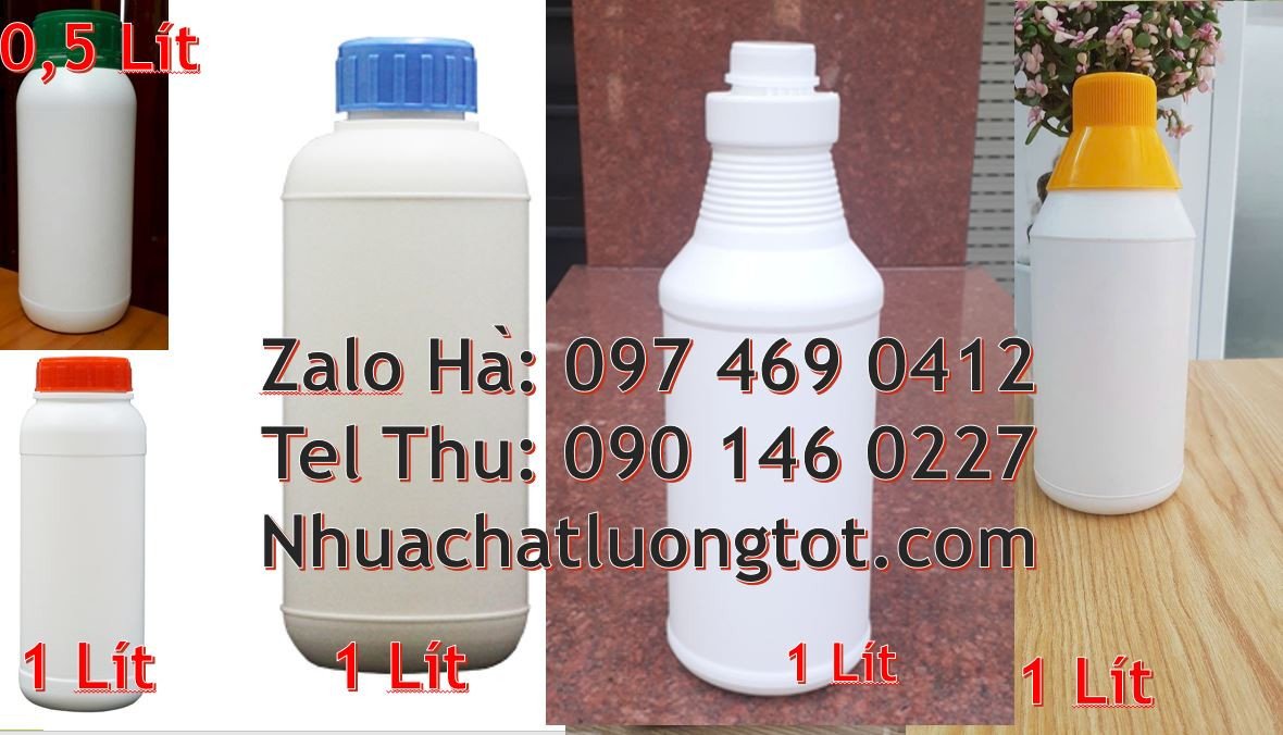 Bán chai nhựa hdpe 1l đựng thuốc thực vật,chai nhựa 0.5l đựng gia vị d