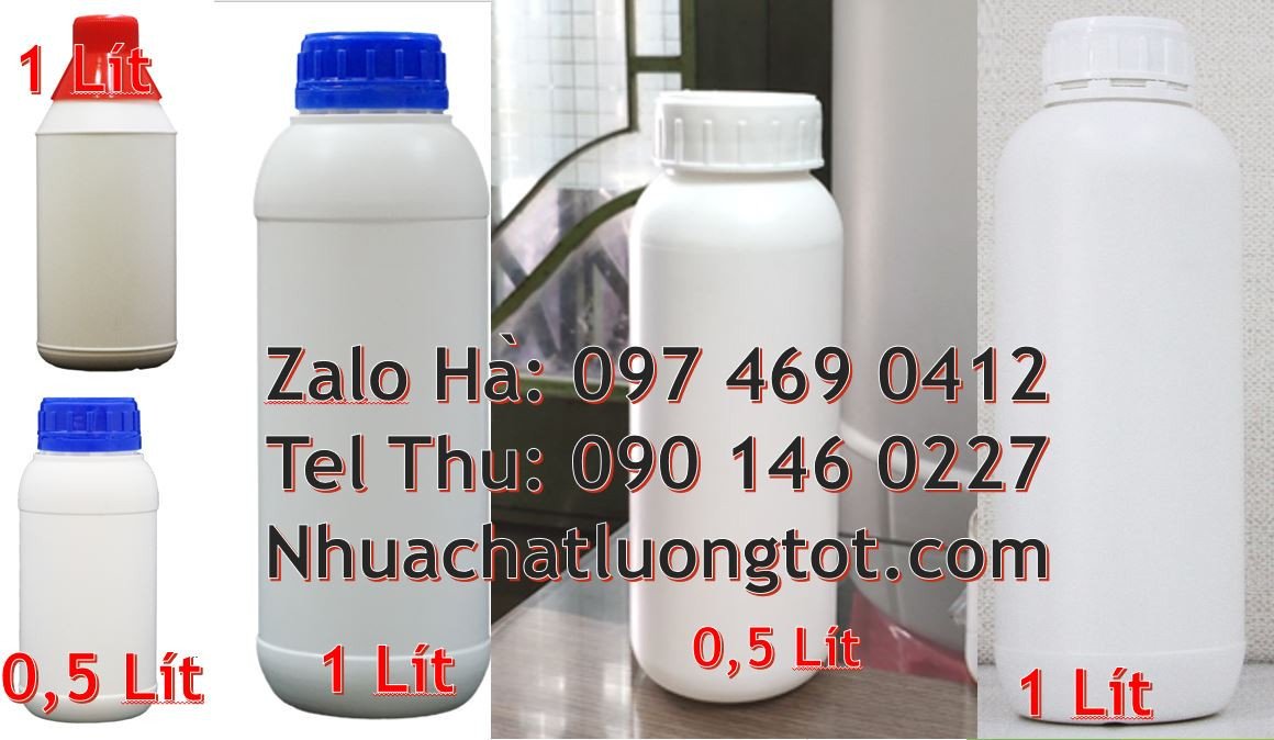 Bán chai nhựa hdpe 1l đựng thuốc thực vật,chai nhựa 0.5l đựng gia vị d