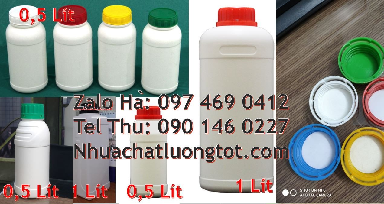 Bán chai nhựa hdpe 1l đựng thuốc thực vật,chai nhựa 0.5l đựng gia vị d