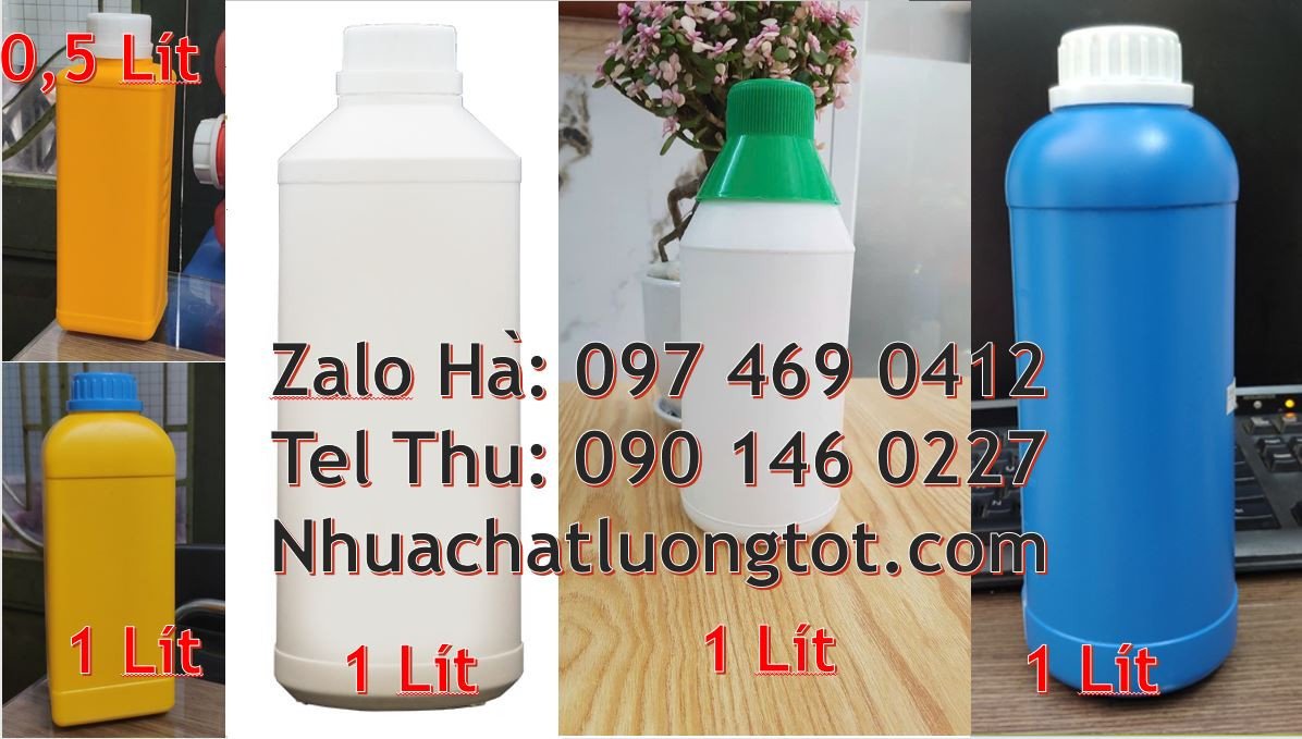 Bán chai nhựa hdpe 1l đựng thuốc thực vật,chai nhựa 0.5l đựng gia vị d