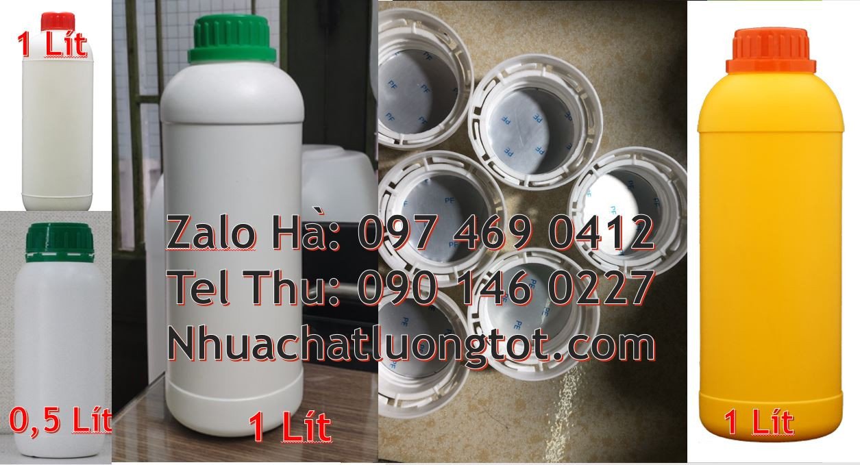 Bán chai nhựa hdpe 1l đựng thuốc thực vật,chai nhựa 0.5l đựng gia vị d