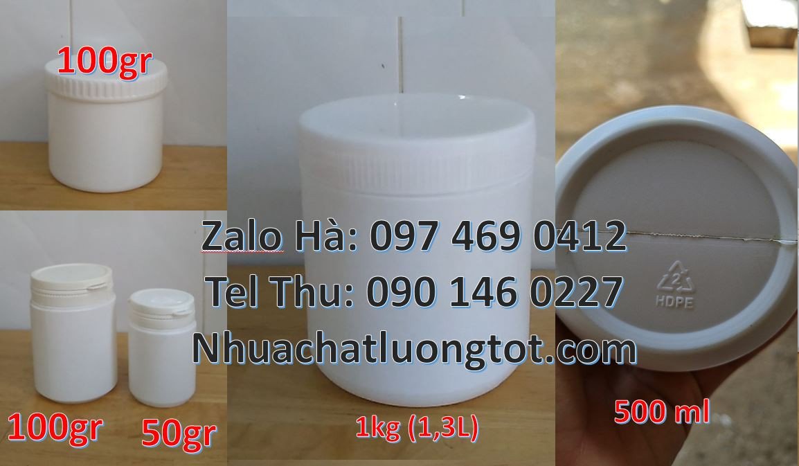 Bán hũ nhựa 1.5kg đựng thực phẩm nước uống,hũ nhựa 1kg đựng  hóa chất