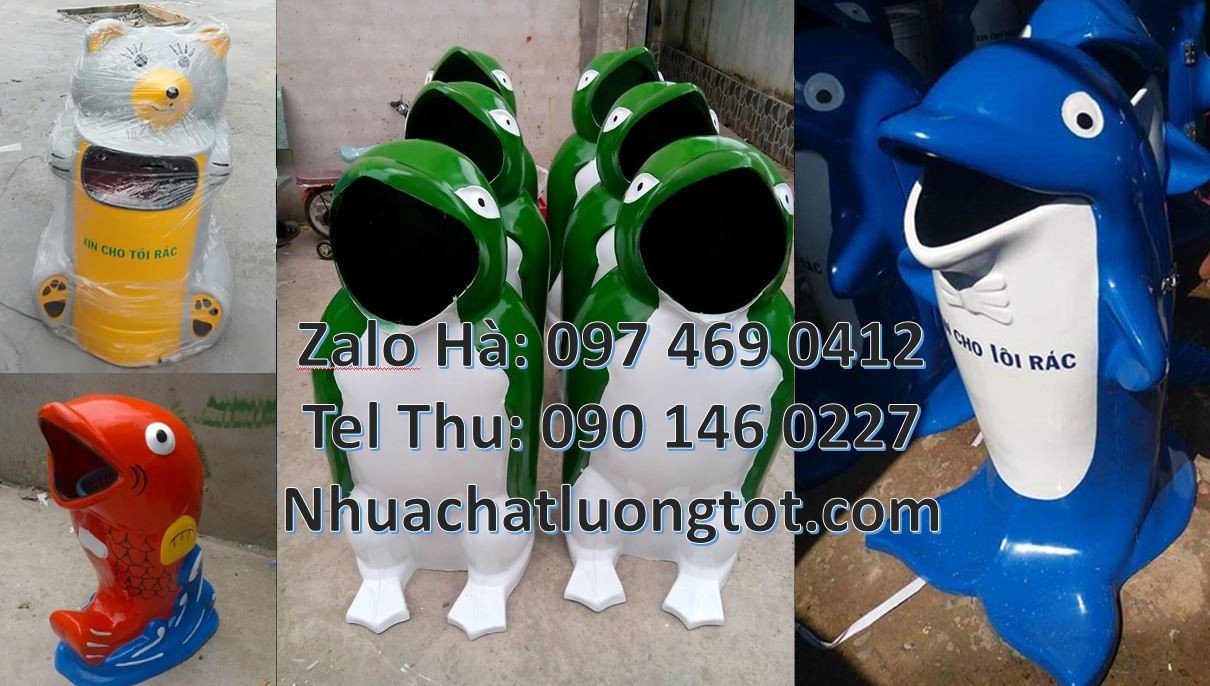 Bán thùng rác hình con vật giá rẻ,thùng rác hình con gấu trúc xinh xắn