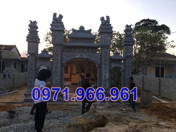 mẫu cổng đá tự nhiên đẹp bán long an - cổng tam quan 678