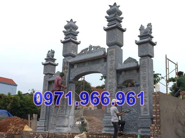 mẫu cổng đá tự nhiên đẹp bán long an - cổng tam quan 678