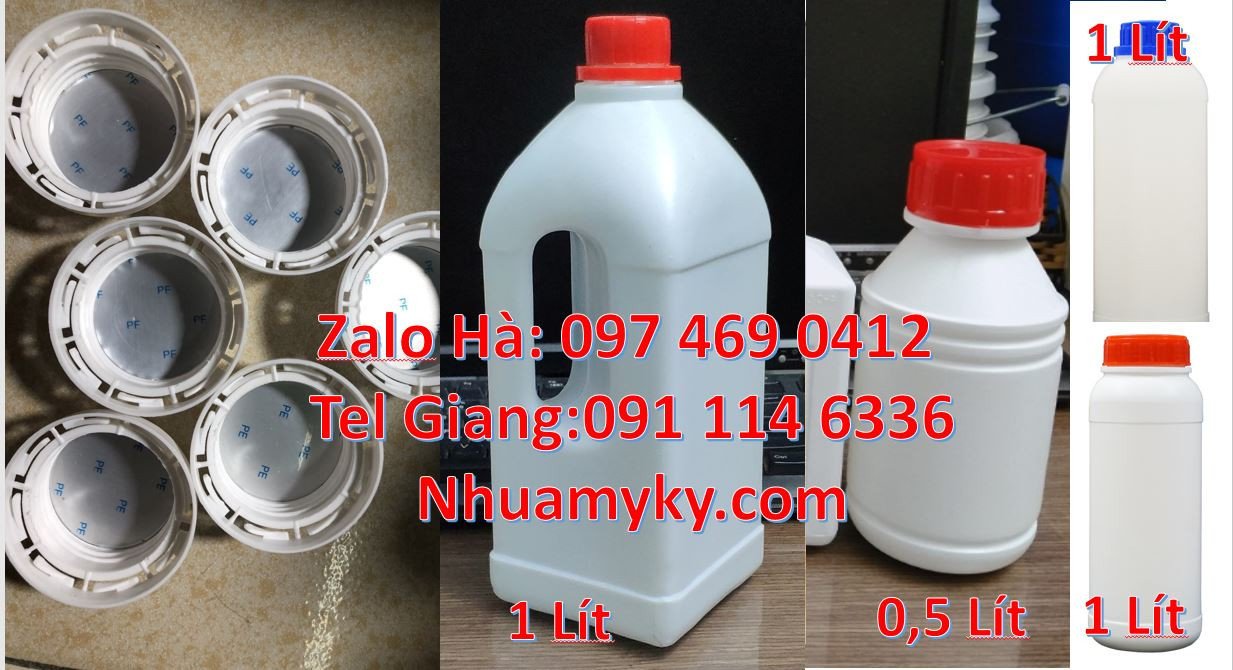 Bán chai nhựa cỡ lớn 1l nắp vặn,chai nhựa 1l vuông đựng dầu,mắm gia vị