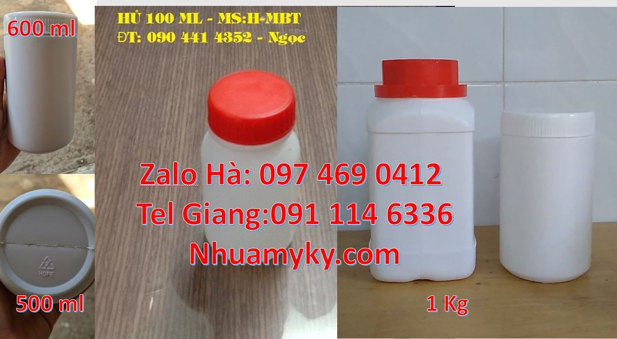 Bán hũ nhựa hdpe 1.5kg giá rẻ,hũ nhựa 500g chất lượng cao đựng chất lo