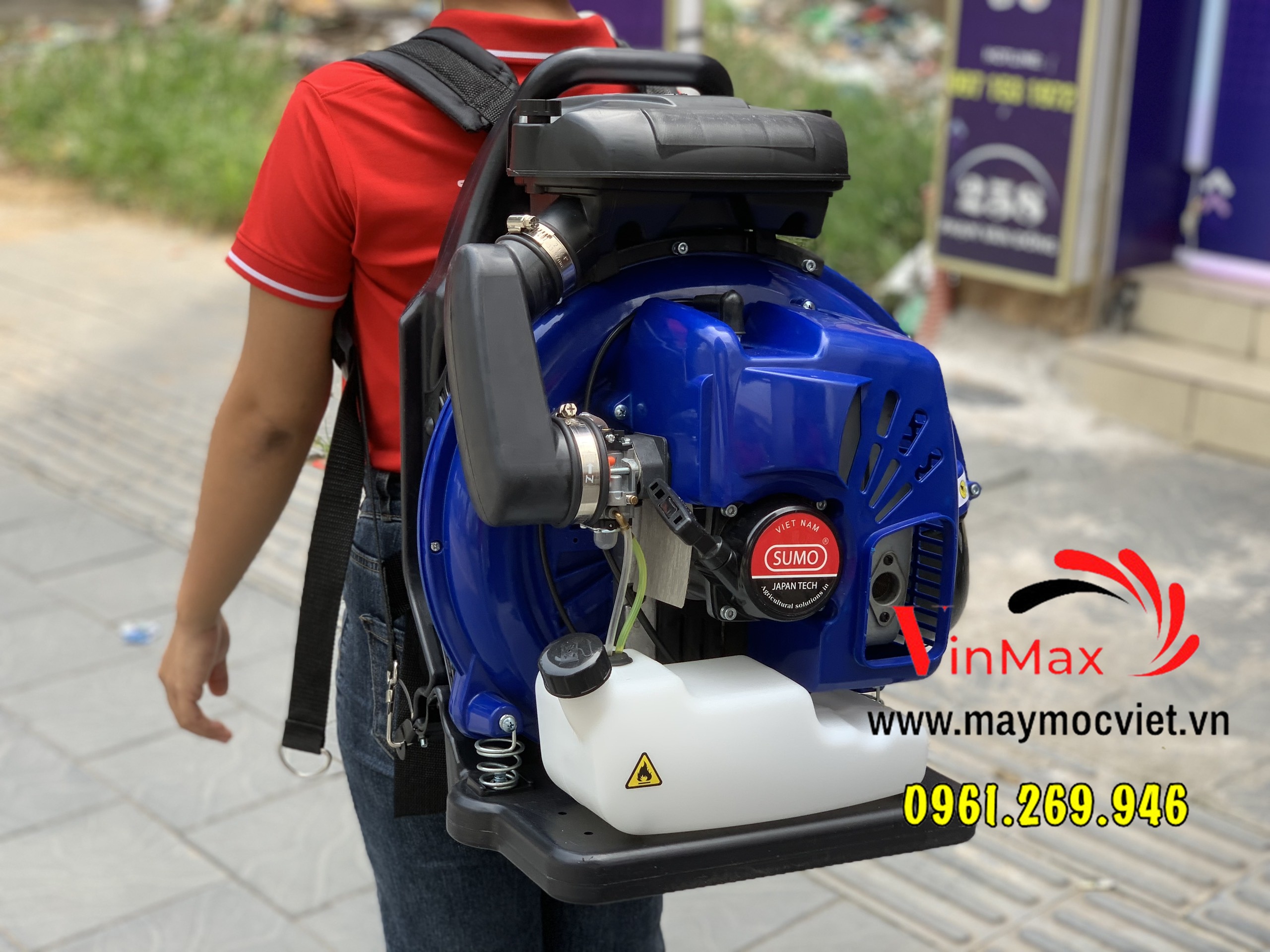 Máy thổi lá cây cao su, bụi đường Sumo 3000 công suất 3kw siêu khỏe