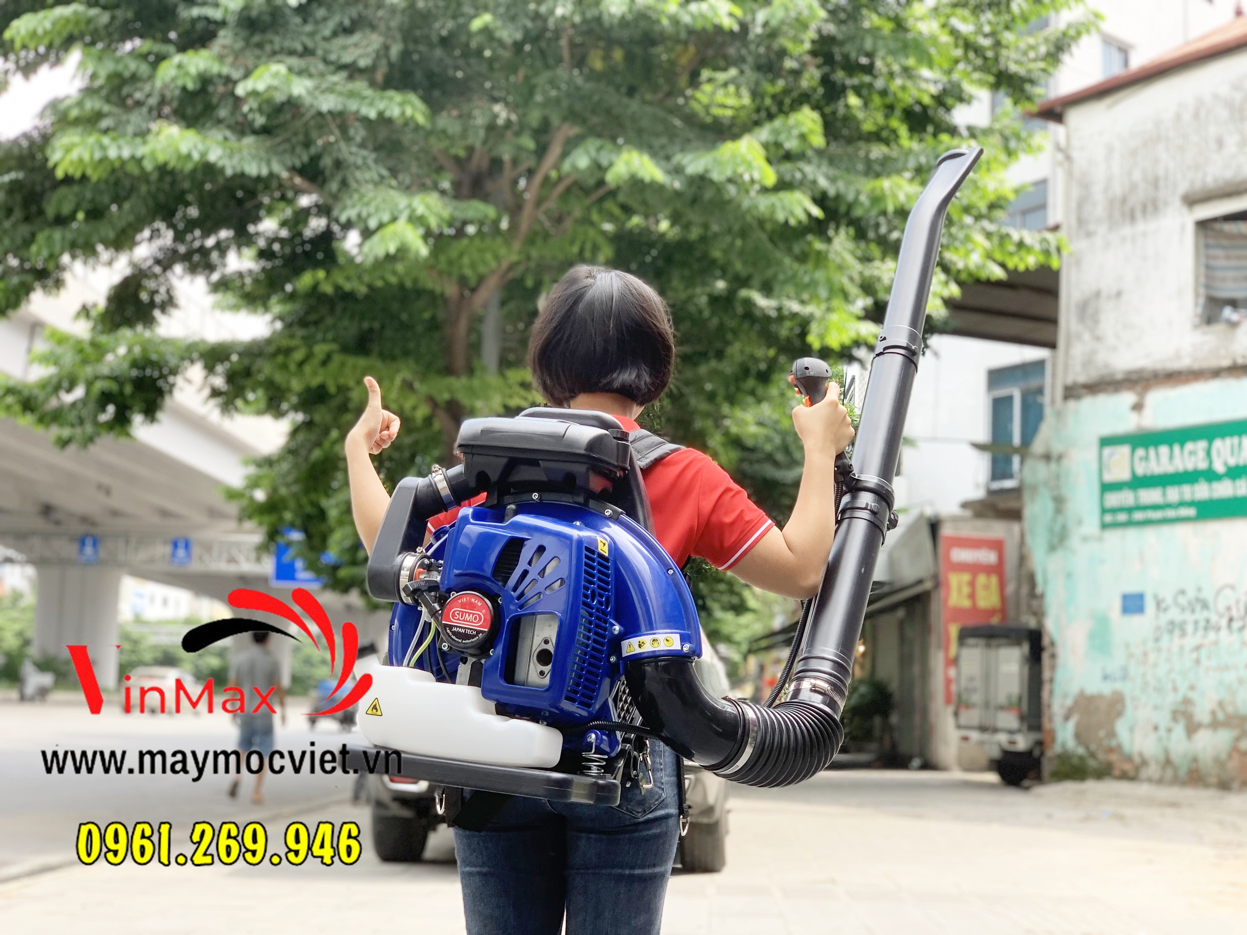 Máy thổi lá cây cao su, bụi đường Sumo 3000 công suất 3kw siêu khỏe