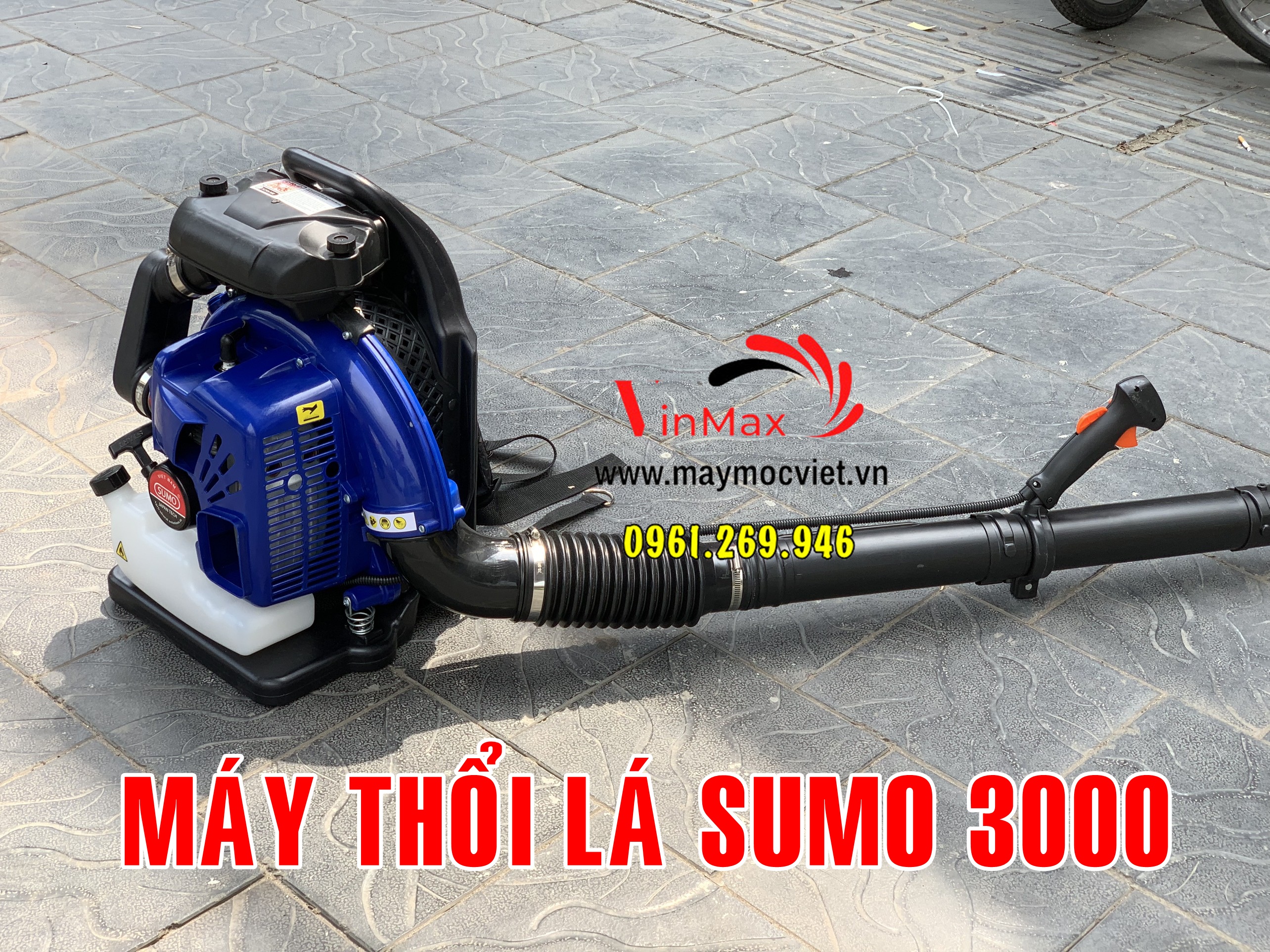Máy thổi lá cây cao su, bụi đường Sumo 3000 công suất 3kw siêu khỏe