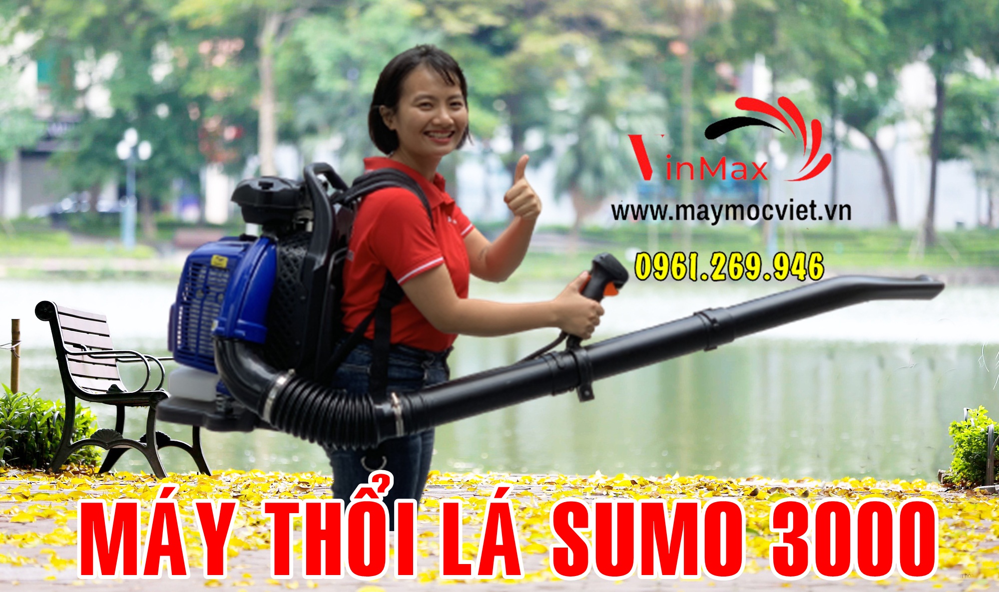 Máy thổi lá cây cao su, bụi đường Sumo 3000 công suất 3kw siêu khỏe