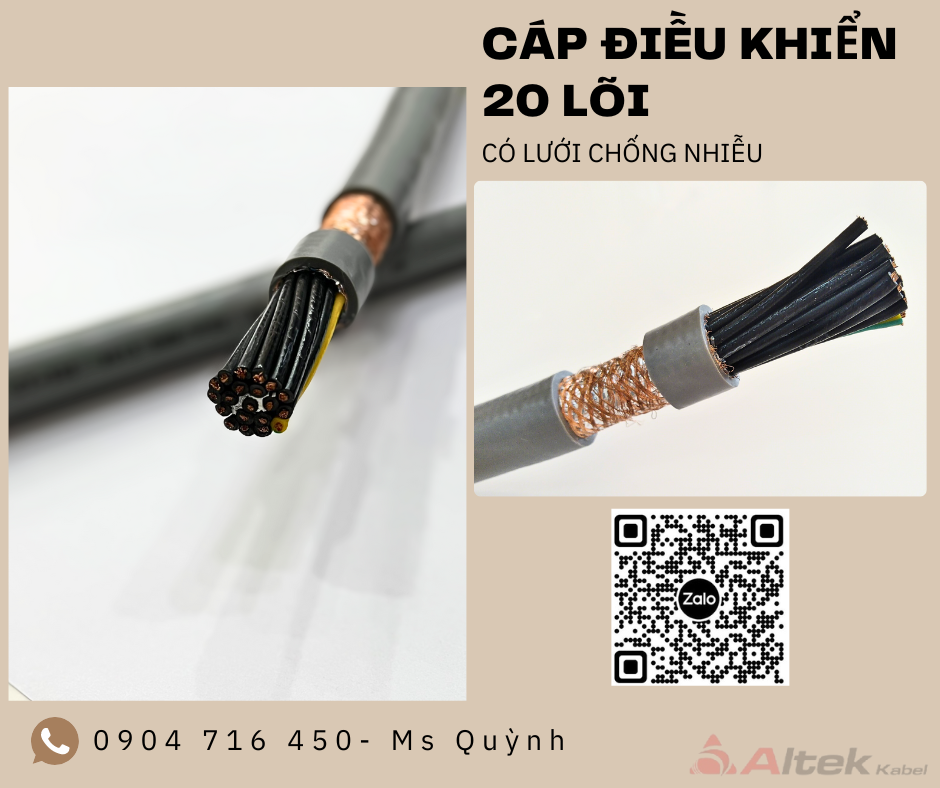 Cáp tín hiệu chống nhiễu 20x0.5, 20x0.75, 20x1.0, 20x1.5mm Altek Kabel