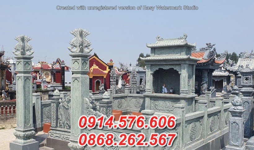 63 lăng mộ đá xanh một mái bán thanh hoá cao cấp đơn giản