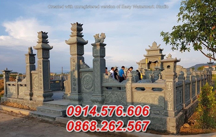 63 lăng mộ đá xanh một mái bán thanh hoá cao cấp đơn giản
