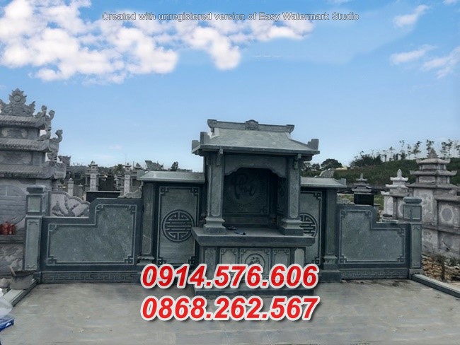 63 lăng mộ đá xanh một mái bán thanh hoá cao cấp đơn giản