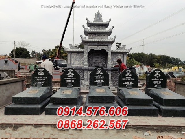 63 lăng mộ đá xanh một mái bán thanh hoá cao cấp đơn giản