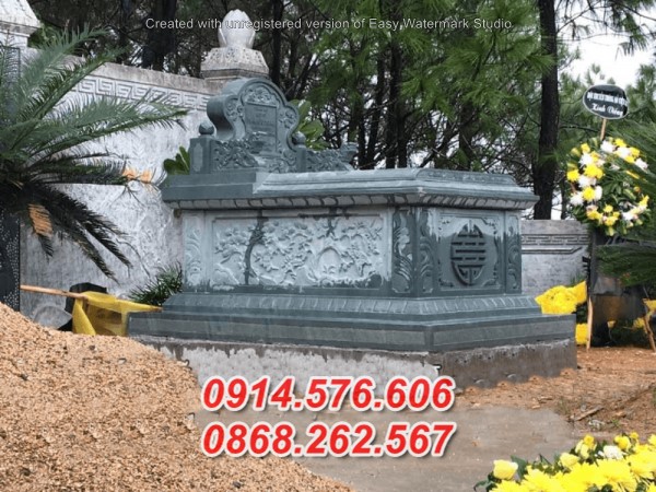 63 lăng mộ đá xanh một mái bán thanh hoá cao cấp đơn giản