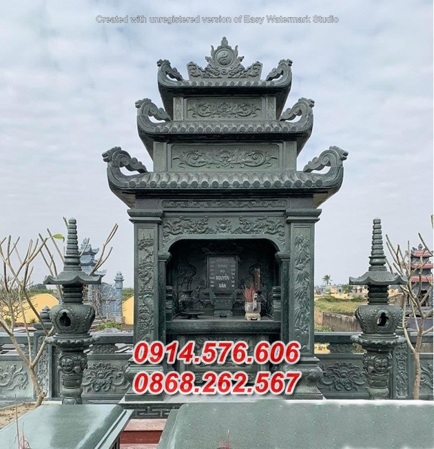 63 lăng mộ đá xanh một mái bán thanh hoá cao cấp đơn giản