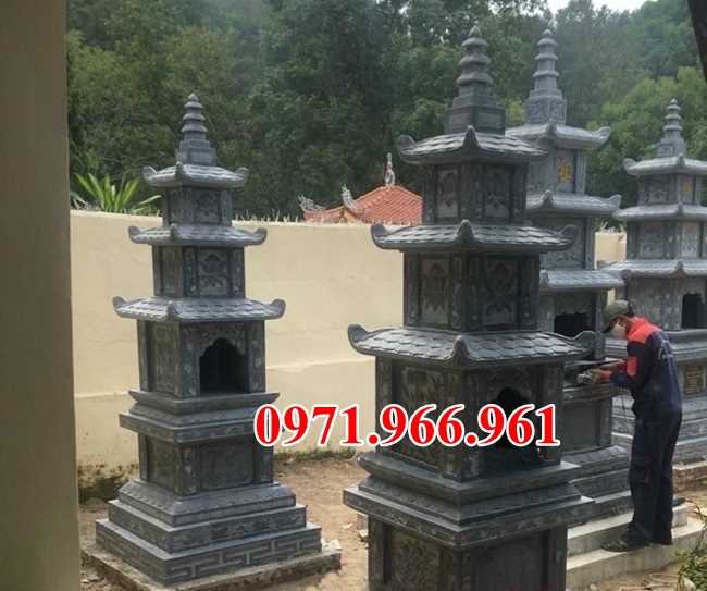 mẫu mộ tháp sư bằng đá xanh để tro cốt đẹp bán tiền giang 4545