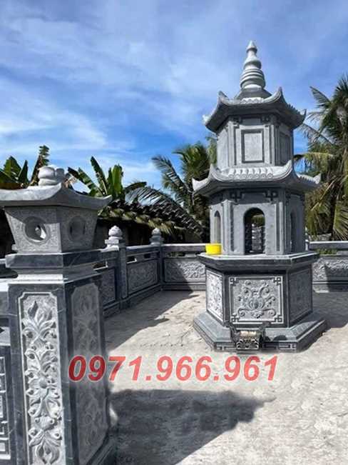 mẫu mộ tháp sư bằng đá xanh để tro cốt đẹp bán tiền giang 4545