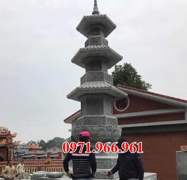 mẫu mộ tháp sư bằng đá xanh để tro cốt đẹp bán tiền giang 4545