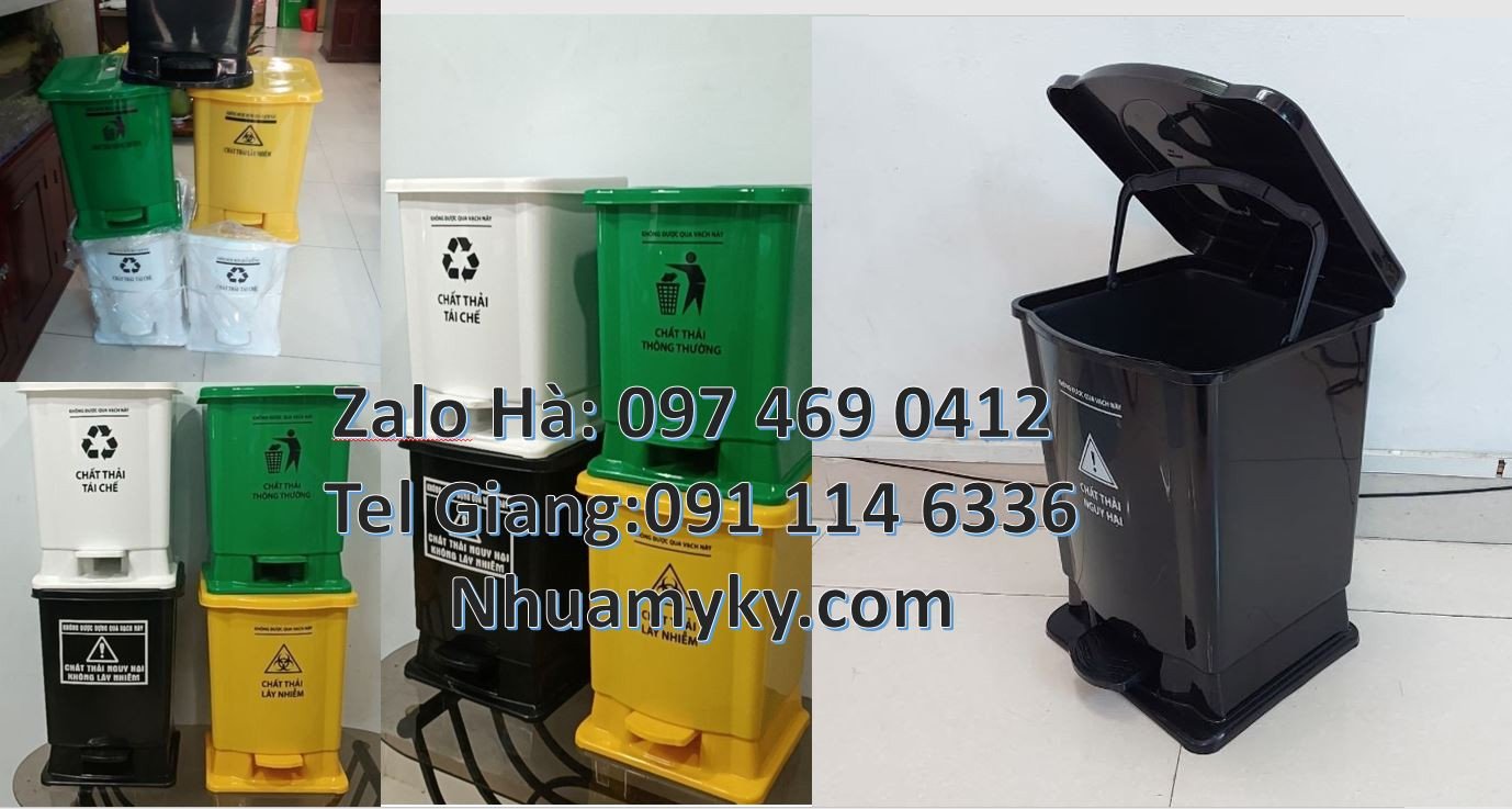 Bán thùng rác y tế 15l có nắp đậy đạp chân,thùng rác y tế 60l giá rẻ