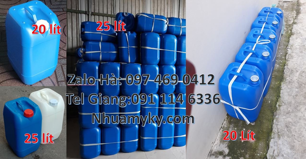 Bán can nhựa hdpe màu trắng,can nhựa 20l vuông đựng nước sinh hoạt giá