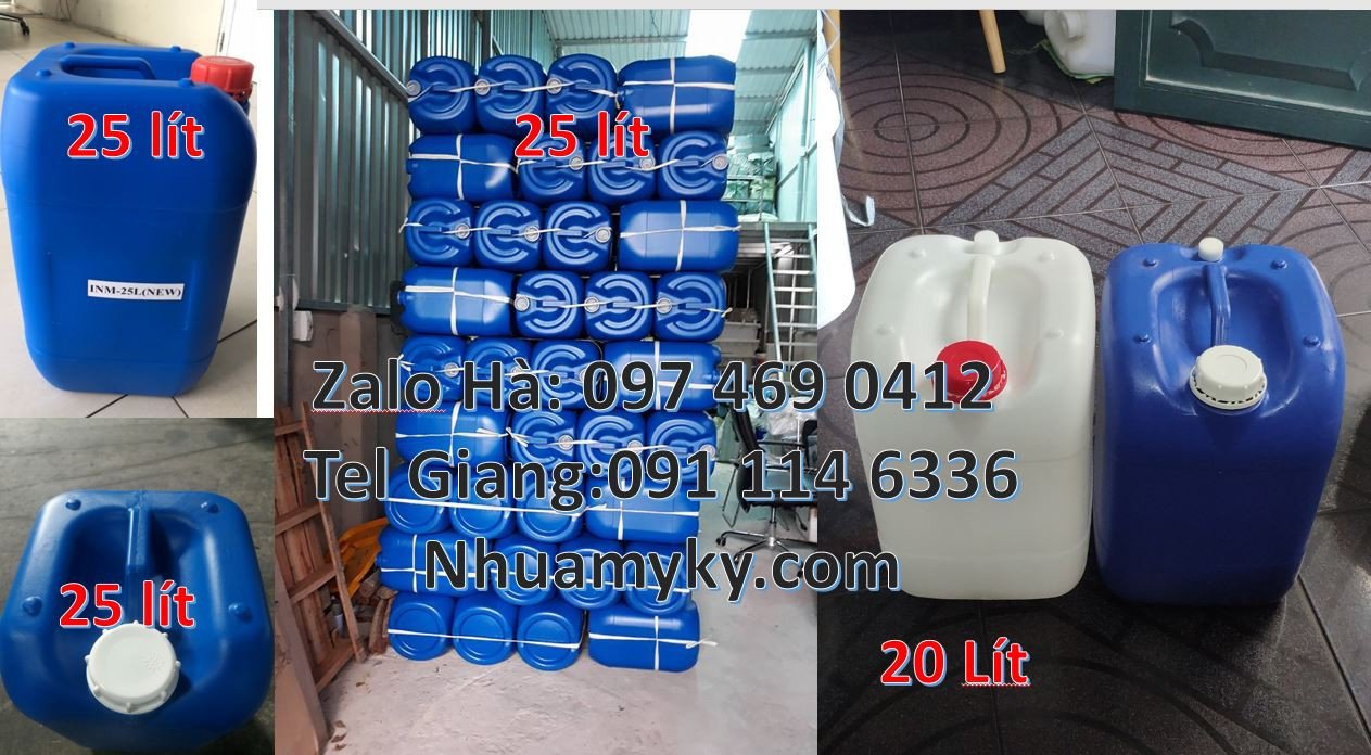 Bán can nhựa hdpe màu trắng,can nhựa 20l vuông đựng nước sinh hoạt giá