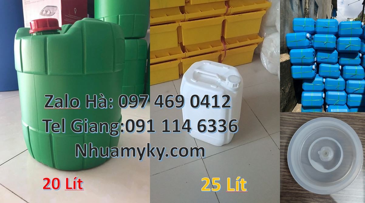 Bán can nhựa hdpe màu trắng,can nhựa 20l vuông đựng nước sinh hoạt giá